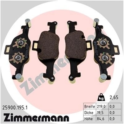 ZIMMERMANN Sada brzdových platničiek kotúčovej brzdy 25900.195.1