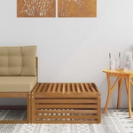 vidaXL Външна табуретка Естествен 79 x 79 x 37 см (900557)