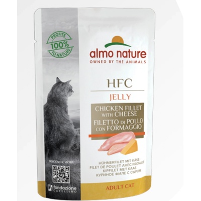 Almo nature HFC jelly cat kurací filet so syrom 6 x 55 g