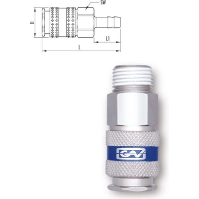 GAV BEZPEČNOSTNÍ RYCHLOSPOJKA MAGNUM 4000 STL.VZDUCH S HADIČNÍKEM D13mm