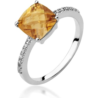 Blink Blink Zlatý prsteň s Citrínom a diamantami 2322BCiDB