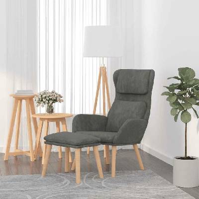 vidaXL 328129 relaxační se stoličkou tmavě šedé samet