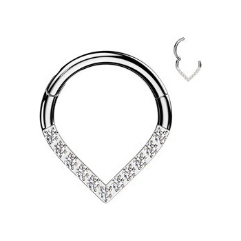 Šperky4U Segment kruh se zirkony septum helix cartilage tragus piercing NS0063ST-1210