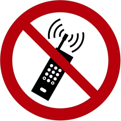 Grafiko | Zákaz používání mobilního telefonu - Materiál podlahová fólie, Rozměr ⌀400 mm