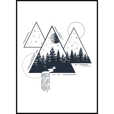 Jen tak z lásky Plakát Trojúhelníky s lesem Rozměr plakátu: 40 x 50 cm