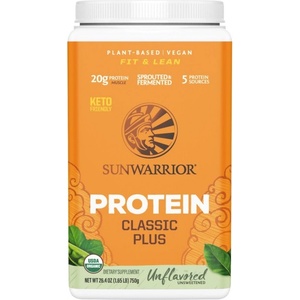 Sunwarrior Protein Classic Plus | Plant Based with Stevia [750 грама] Неовкусен
