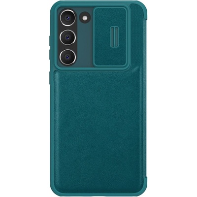 Nillkin Кожен калъф с протектор за камера Nillkin Qin Leather Pro Case за Samsung Galaxy S23 Plus, зелен (6902048258624)