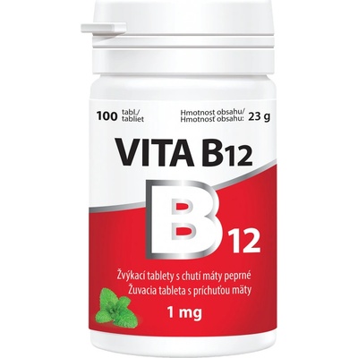 Vitabalans VITA B12 1000 µg žuvacie tablety s príchuťou mäty 100 tablet