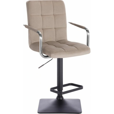 LuxuryForm Design Verona Velur na čiernej hranatej podstave latte
