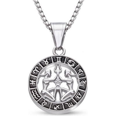 Biju Řetízek z chirurgické oceli + přívěsek znamení blíženci 3002216-5