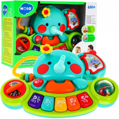 Huile Toys pianko pro nejmenší se světlem a zvukem Sloník