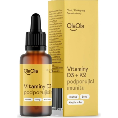 OlaOla Vitamíny D3 1000 IU a K2 podporujúce imunitu 30 ml