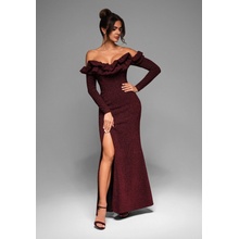 Edoti Evening dress LA-OM-DL tmavočervená