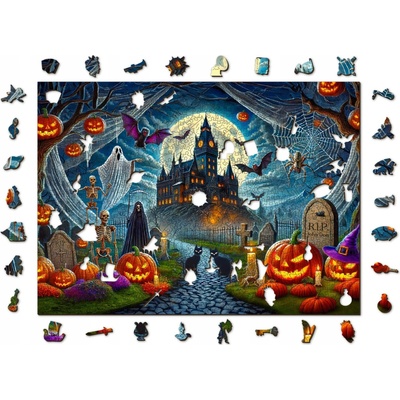 WOODEN CITY Dřevěné Halloweenská dýně 1010 dílků