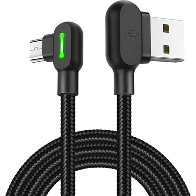 Mcdodo CA-5280 Uhlový USB na Micro USB LED, 3m, černý