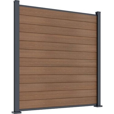 ROJA ELEMENT plotový panel WPC 180x180 cm a koncovky - teak
