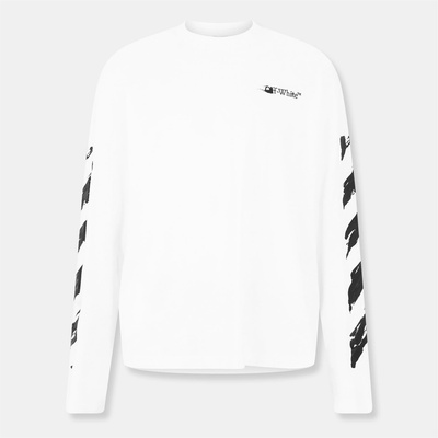 OFF WHITE Тениска OFF WHITE Men's Skate Long Sleeve Relaxed Fit T-Shirt - White Black