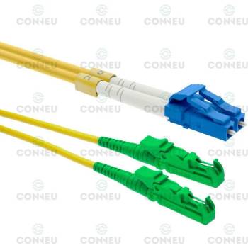 Conneu Оптични пач корди E2000/APC - LC/UPC сингъл мод, дуплекс, 20м (CNFJ-E2ALCOS2DYE3mm-20)