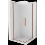 Mexen Velar Duo плъзгаща се душ кабина 80 x 80 см, мразовит, матирана мед - 871-080-080-32-65 (871-080-080-32-65)