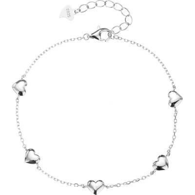 Bealio 14601 stříbrný náramek SRDÍČKA 17+3 cm 03-14601-5267