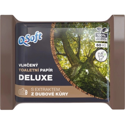 Q-Soft Vlhčený Deluxe s extraktem z dubové kůry 60 ks