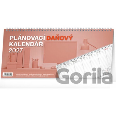 NOTIQUE Plánovací daňový / Stolní kalendář / 33 × 14,5 cm 2027
