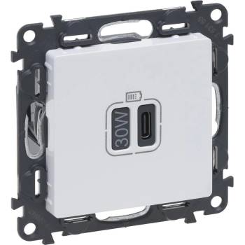 Legrand Розетка USB за зареждане тип C Power Delivery 30W цвят Бял Valena Life - 753155 (753155)
