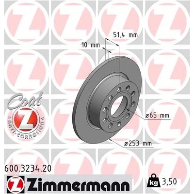 600.3234.20 ZIMMERMANN Brzdový kotouč – Hledejceny.cz