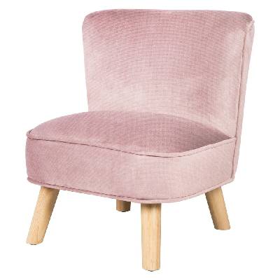 Светлорозов кадифен бебешки стол Lil Sofa - Roba (450120MA)