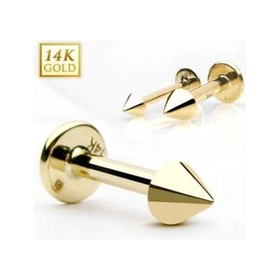 Šperky4U zlatý piercing do brady labreta ZL01103-1206-YG