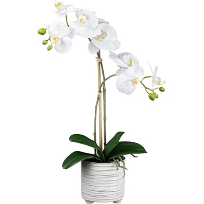 Gasper Gasper Umelý kvet Orchidea v keramickom kvetináči, biela, 50 cm