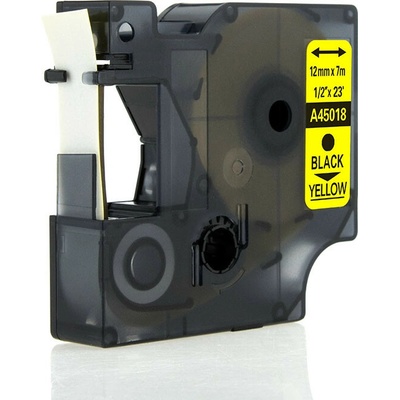 Alternatívna páska Dymo 45018, S0720580, 12mm x 7m, čierna tlač / žltý podklad