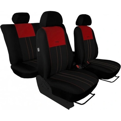 Autopoťah Pok-ter Tuning Due bordovo-čierne velour-textil
