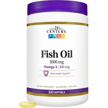 21st Century Fish Oil, 1000 mg, 300 капсули, 21st Century (9142)