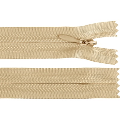 Spirálový zip skrytý No 3 délka 18 cm Varianta: 277 hnědá písková, Balení: 1 ks