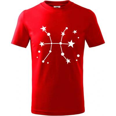 Súhvezdie Pisces Ryby tričko detské Červená