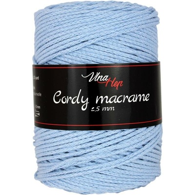 Vlna - Hep Cordy macrame 2,5 mm 8422 světle modrá