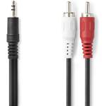 Nedis CAGL22200BK50 стерео аудио кабел, 3, 5 Jack щепсел - 2 X RCA щепсел, дължина 5 m (CAGL22200BK50)