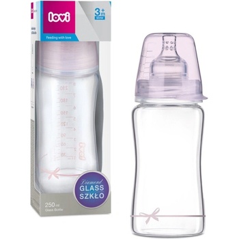 LOVI sklenená fľaša Baby Shower Pink 250 ml