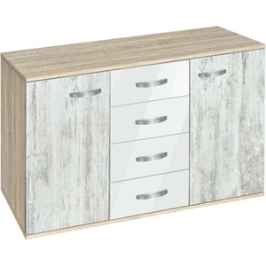 Bogdan Furniture G Скрин с четири чекмеджета и две врати Мебели Богдан модел bm-ava1200, кристал със сонома - bogdanmebel