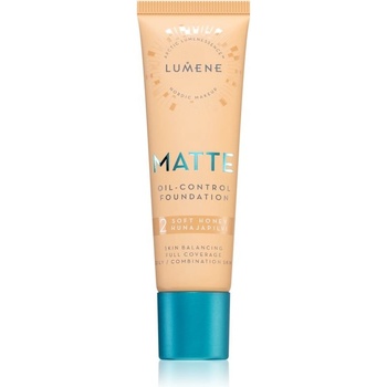 Lumene Nordic Makeup Matte fluidní make-up pro mastnou a smíšenou pleť 2 Soft Honey 30 ml