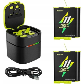 Telesin Fast charge box + 2 batteries for GoPro Hero 9/10/11 GP-FCK-B11