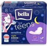 Bella For Teens Ultra Sensitive Night дамски превръзки 8 бр (BE-013-MW08-W04)