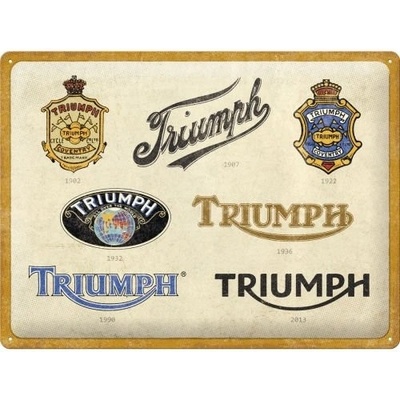 Postershop Plechová cedule: Triumph Logo Evolution - 40x30 cm
