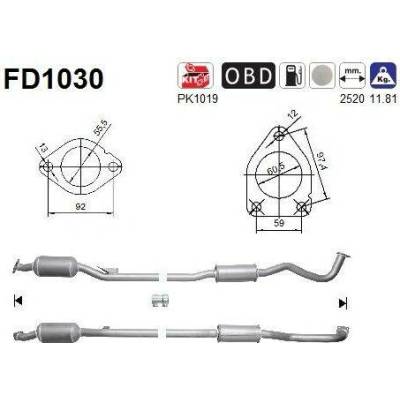 Filtr sazových částic, výfukový systém AS FD1030