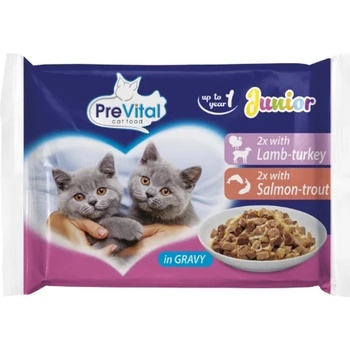 PreVital Cat Junior jehně krůta losos pstruh 4 x 100 g