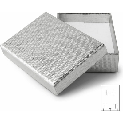 Darčeková krabička na šperk strieborná 51x77x23mm - 1 ks