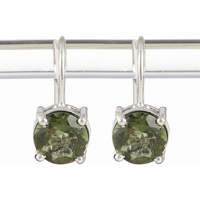 My Moldavite Stříbrné náušnice s vltavínem 107-4
