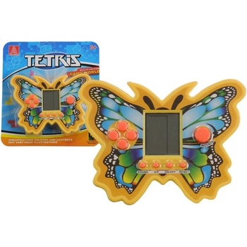 LEAN TOYS Elektronická hra Tetris v tvare motýľa žltá