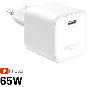 FIXED мини USB-C GaN зарядно устройство 65W бяло FIXCG65M-C-WH (FIXCG65M-C-WH)